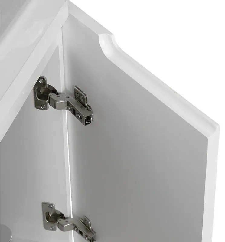 Mobile bagno sospeso 70 cm bianco lucido con armadietto a specchio Clip