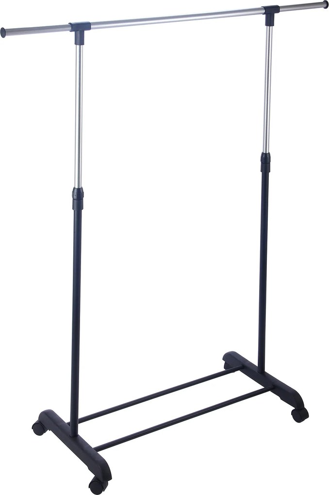 Stender Porta Abiti Estensibile in Acciaio con Ruote 125x170x42 cm Fadi Nero e Acciaio...