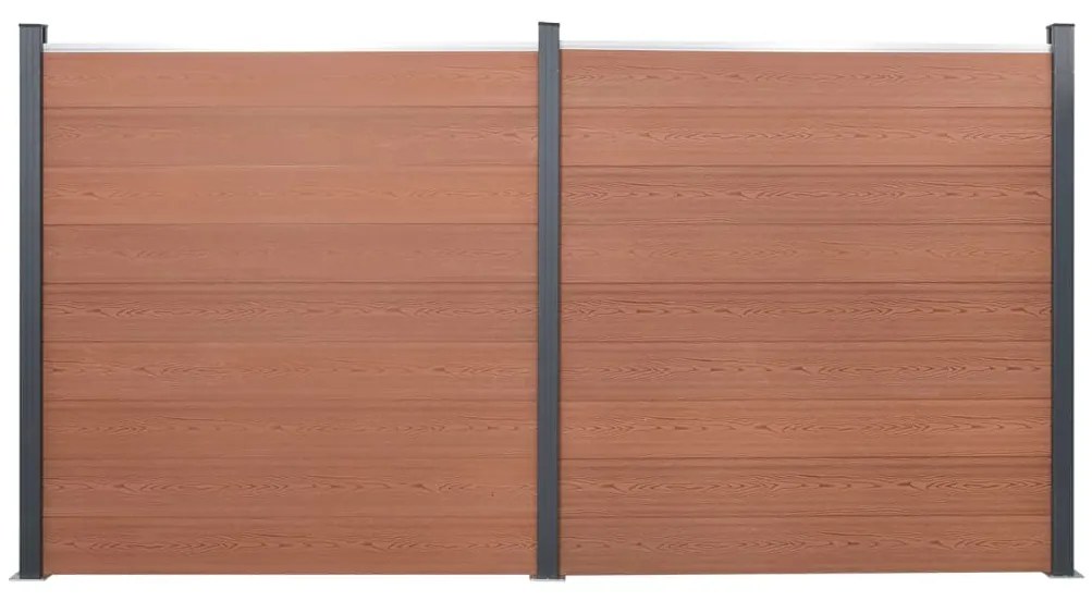 Set Pannello Di Recinzione Marrone 353x186 Cm İn Wpc /