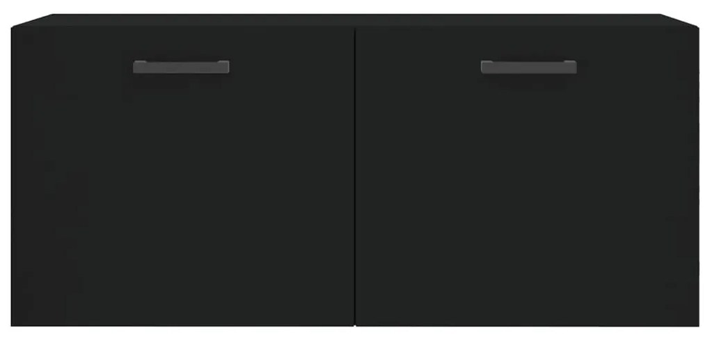 Mobile a parete nero 80x36,5x35 cm in legno multistrato