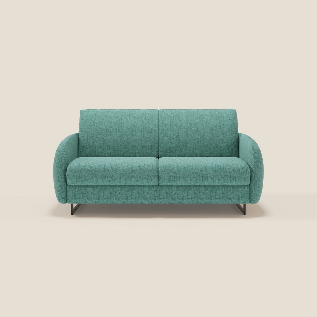 Ninfea divano letto Design Morbido con Piedini alti in Metallo e Materasso H18 cm in tessuto impermeabile T03
