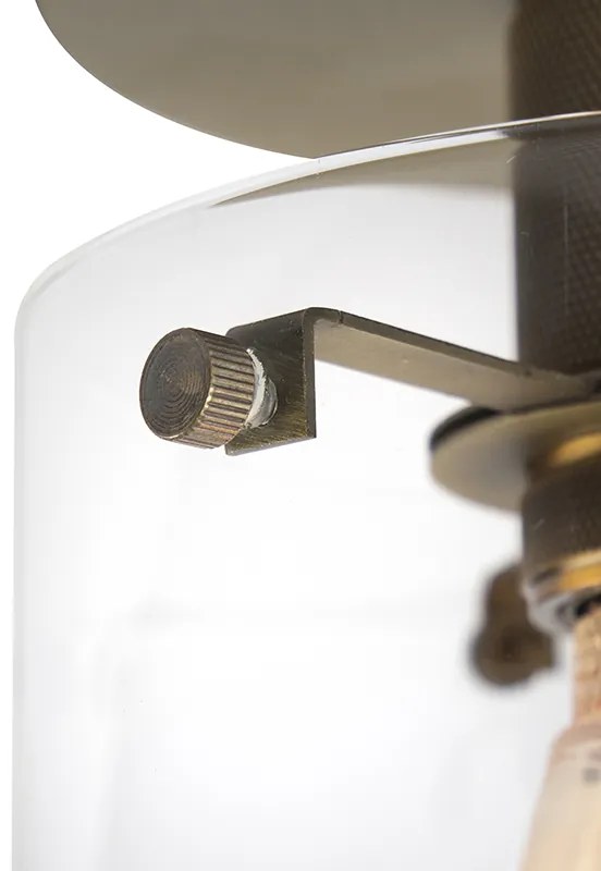 Plafoniera moderna bronzo con vetro - Dome