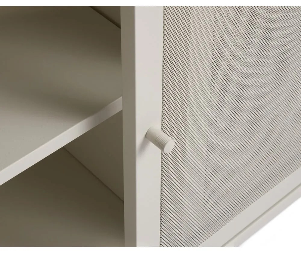 Cassettiera grigia in metallo con porte scorrevoli 160x75x47 cm Veep – Unique Furniture