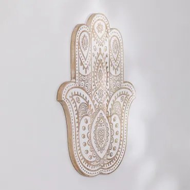 Decorazione murale in legno (40x53 cm) Diabo Legno Bianco Vintage - Sklum
