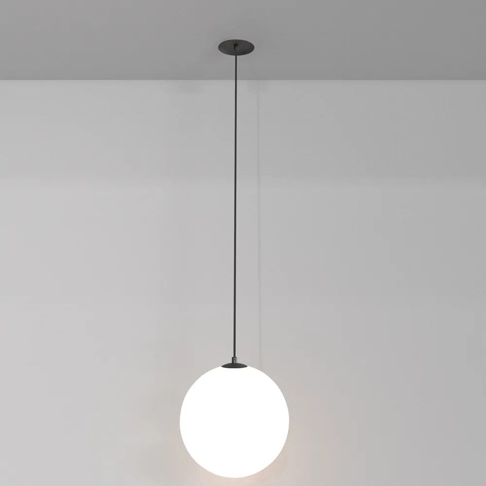 Lampadario Sospensione Moderno Luna Alluminio Nero Led Integrato 5W Calda