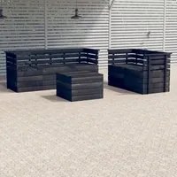 Set Divani da Giardino su Pallet 6 pz Legno Pino Grigio Scuro 3063748