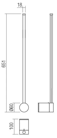 Redo 01-3122 - Applique a LED TABOO LED/9W/230V nero