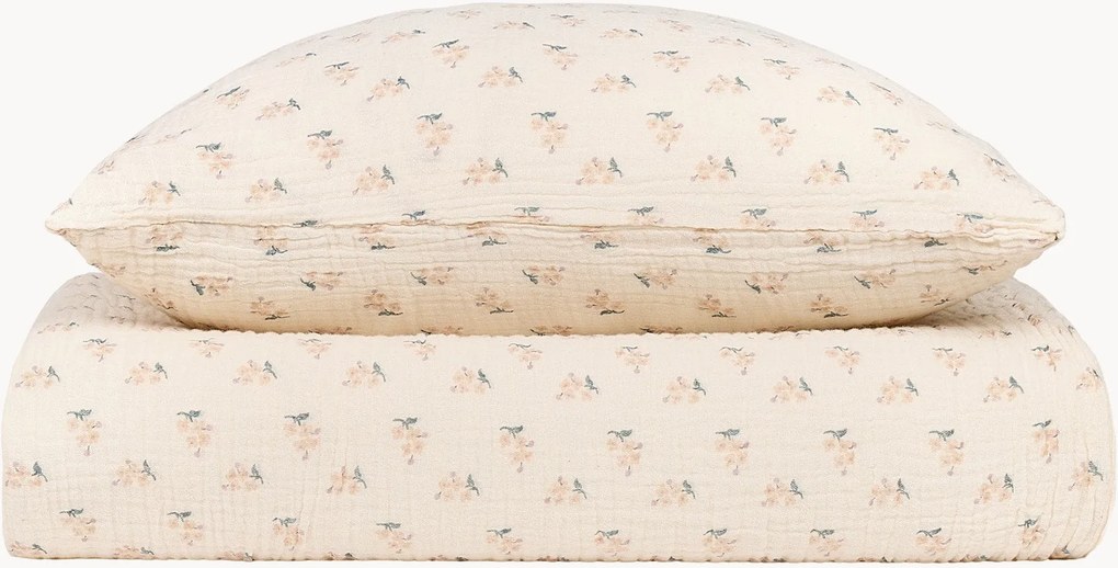 Set biancheria da letto in mussola Wabi-Sabi, 100 x 140 cm + 1 cuscino 40 x 45 cm
