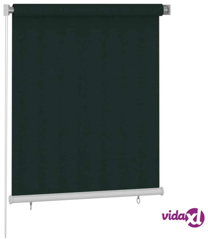 vidaXL Tenda a Rullo per Esterni 120x140 cm Verde Scuro HDPE
