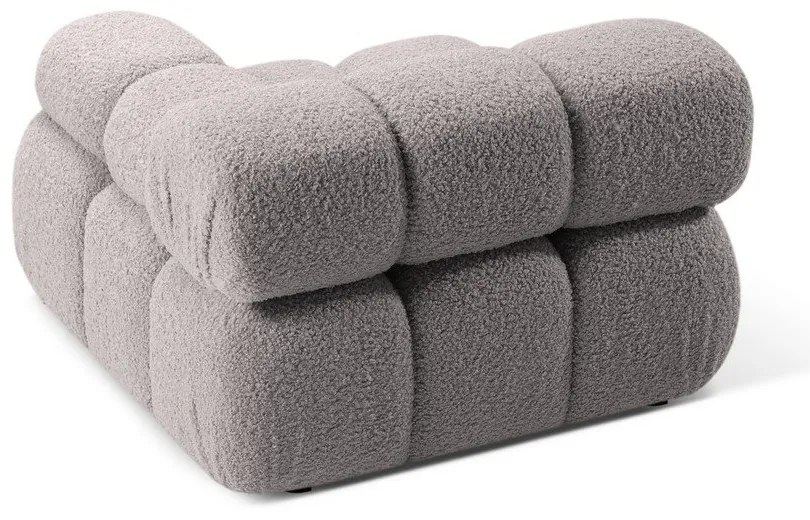 Modulo divano grigio chiaro in tessuto bouclé (angolo destro) Bellis - Micadoni Home