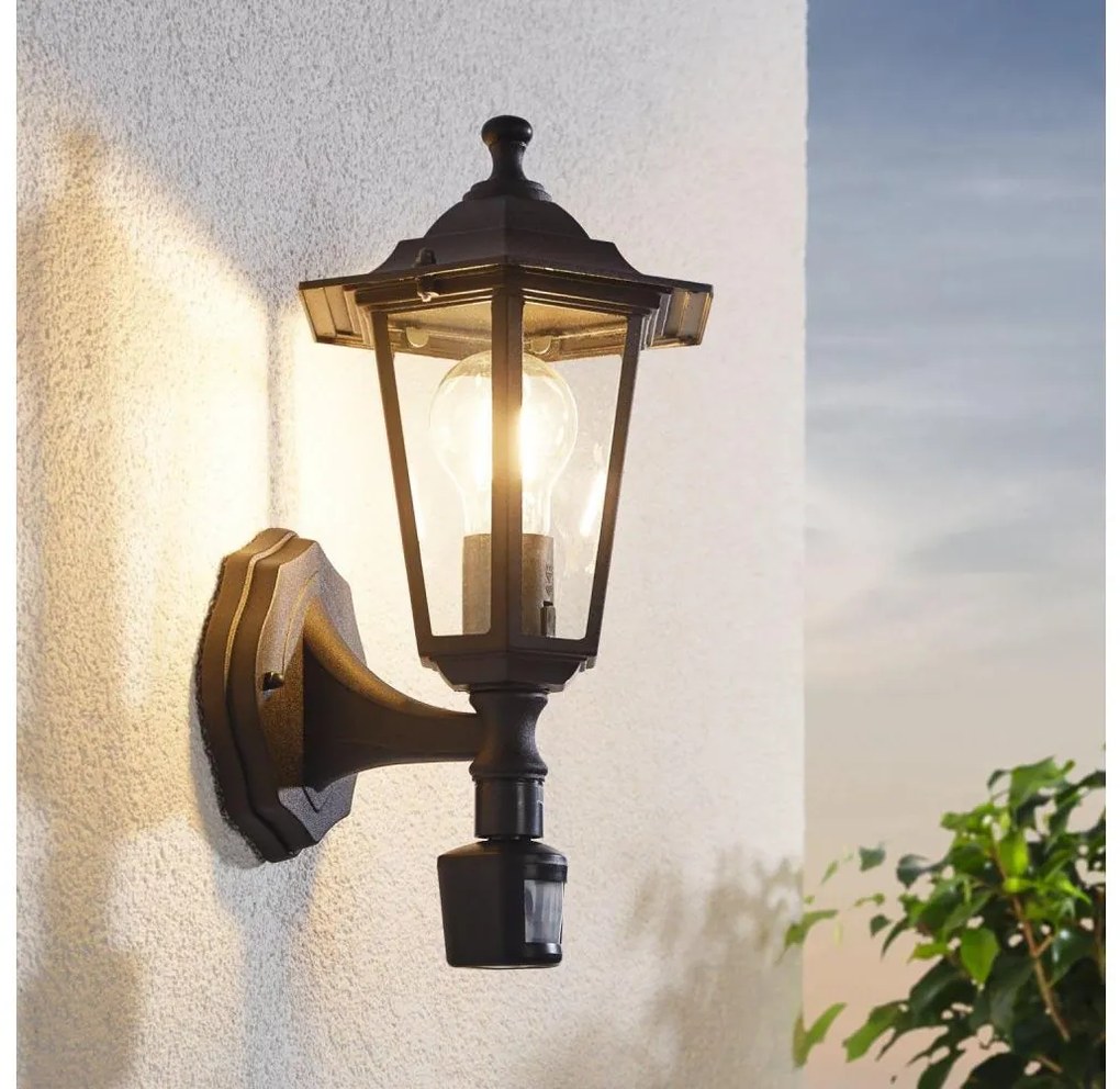 EGLO 22469 - Lampada con sensore LATERNA 4 1xE27/60W nero