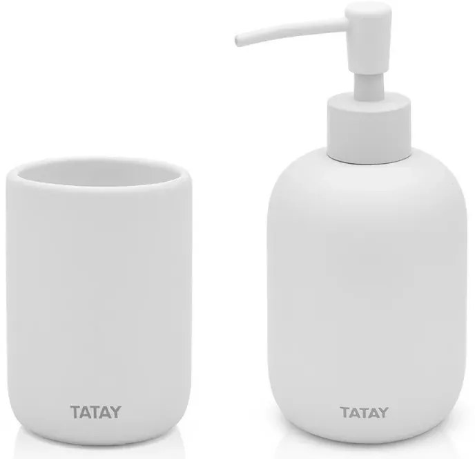 Dispenser sapone liquido dappoggio grigio chiaro in ceramica soft touch