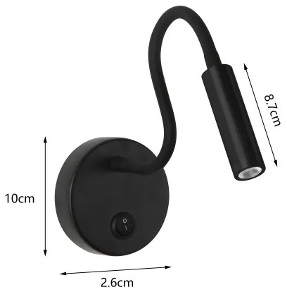 Brilagi - LED Lampada flessibile da muro MAYA LED/3W/230V 4000K nero