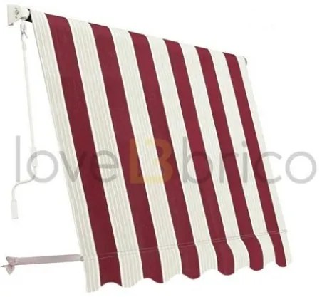 Tenda Da Sole Sangiorgio 250x250 A Caduta Senza Cassonetto Con Braccetti Telo Bordeaux A Righe