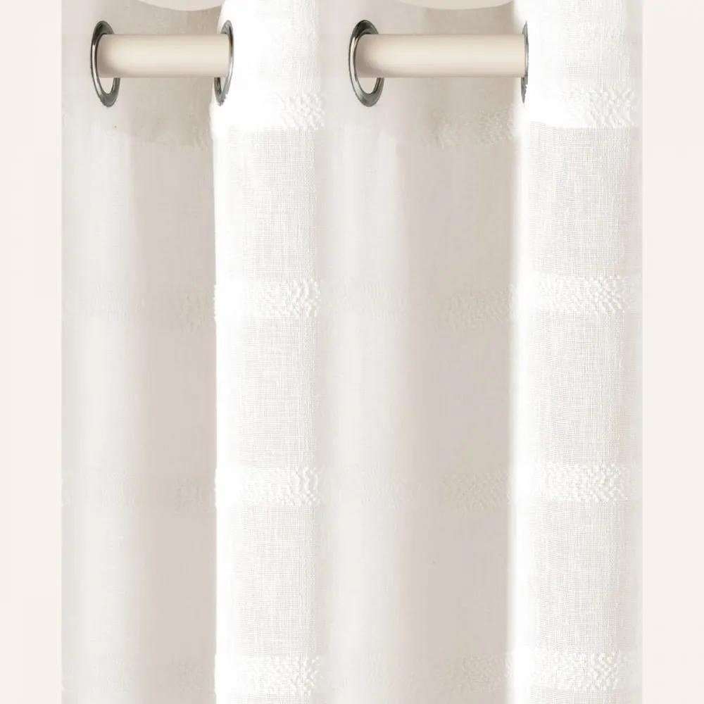 Tenda morbida color panna Maura con appendimenti su cerchi 200 x 250 cm