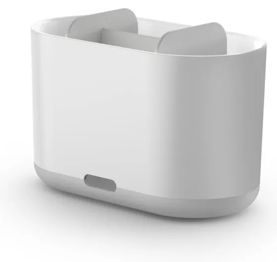 Bicchiere di plastica bianco per spazzolini da denti Duo - Joseph Joseph