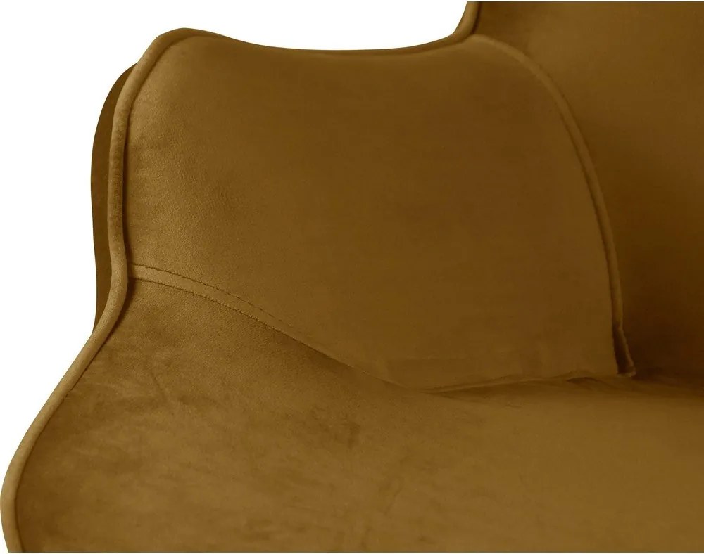 Poltrona color senape con rivestimento in velluto Niko – Ropez