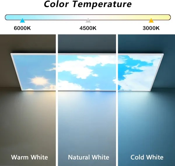 Brilagi - plafoniera LED dimmerabile SLIMFRAME SKY LED/80W/230V 120x60 cm argento/blu + telecomando