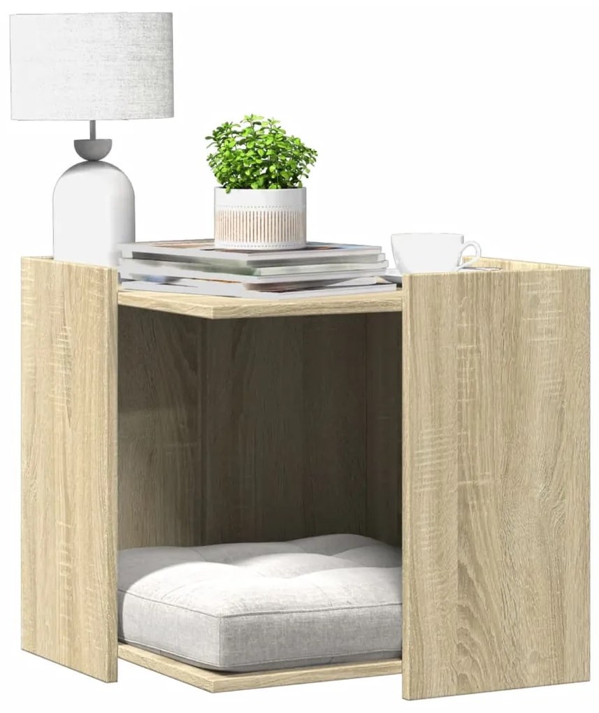 Recinto Lettiera Gatti Rovere Sonoma 53x53x51 Cm İn Truciolato /
