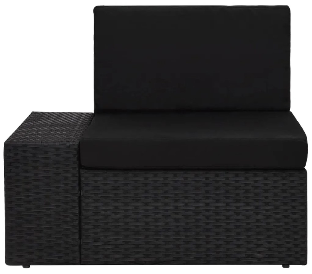 Set Divani da Giardino 7 pz in Polyrattan Nero