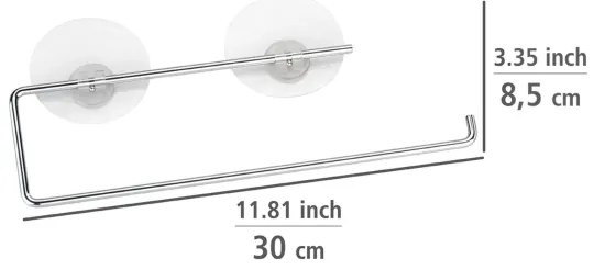 WENKO 53130100 - Supporto per strofinacci STATIC-LOC 30x8,5 cm argento/trasparente