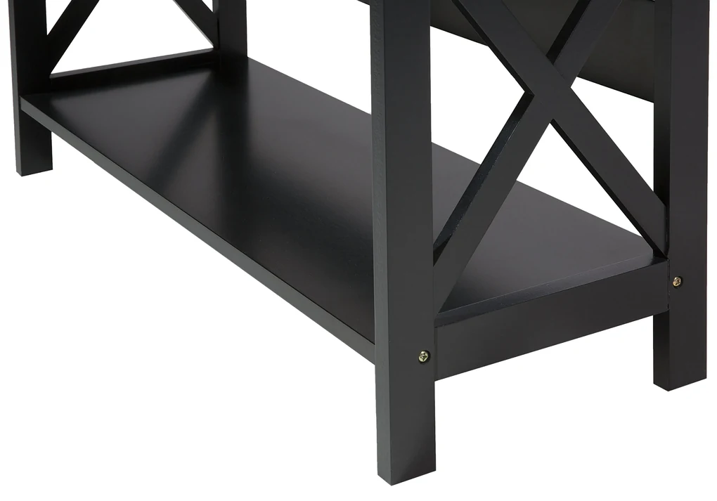 Set di mobili da ufficio legno scuro e nero FOSTER/GRANT Beliani