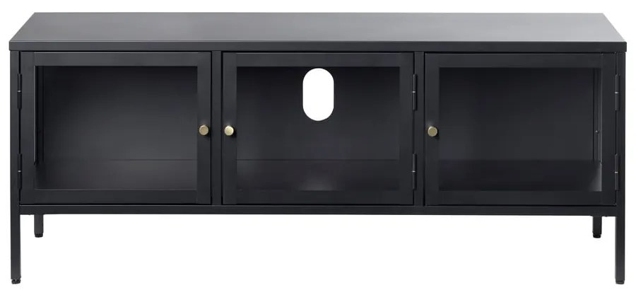 Tavolo TV in metallo nero 132x52 cm Carmel - Unique Furniture