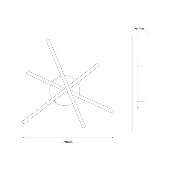 Plafoniera LED STICK LED/12W/230V nera