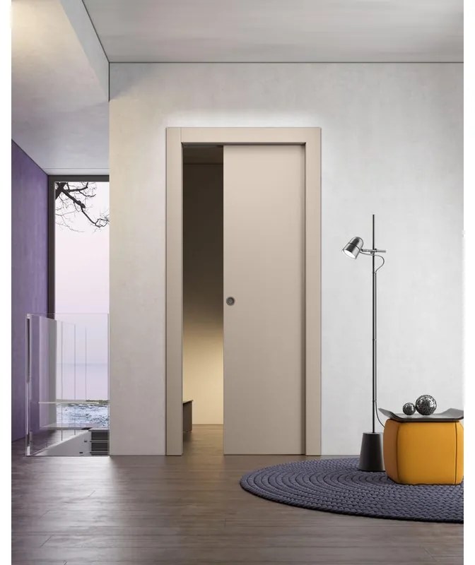 Porta scorrevole Capri avorio L 70 x H 210 cm reversibile