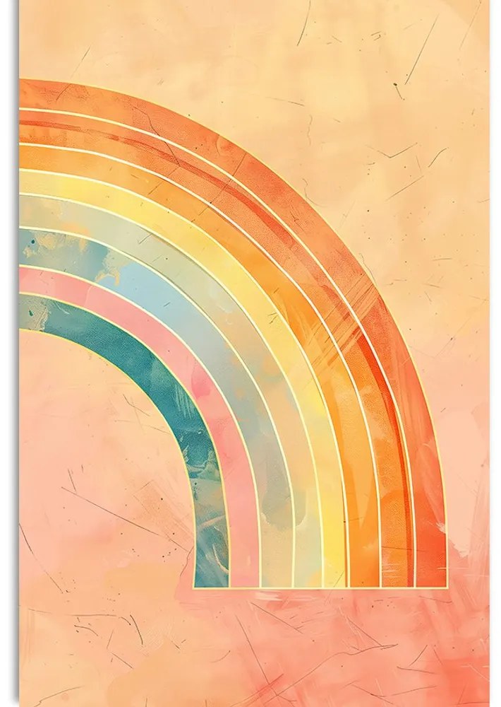 Quadro su tela – Arcobaleno minimalista Peach Fuzz