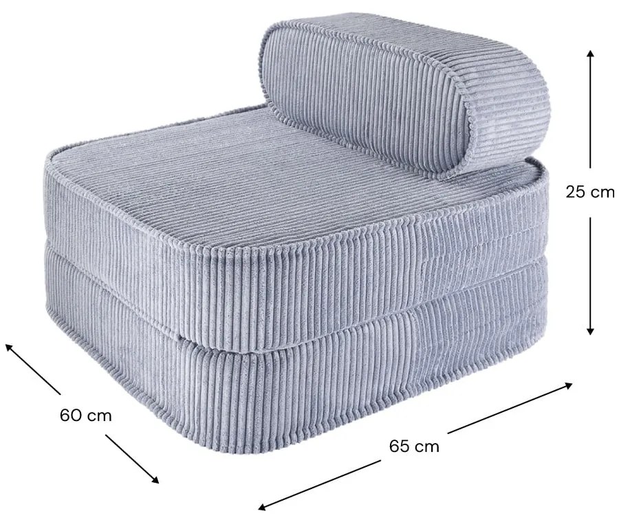 Poltrona per bambini blu con rivestimento in velluto a coste Flip – Wigiwama