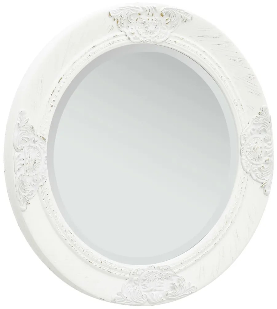 Specchio Da Parete Stile Barocco 50 Cm Bianco /