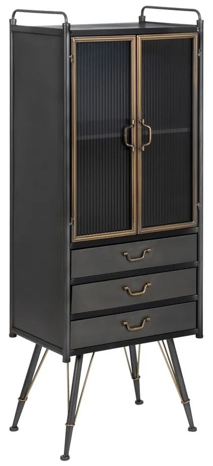 Vetrina in metallo nero 58x150 cm Brick - Ixia