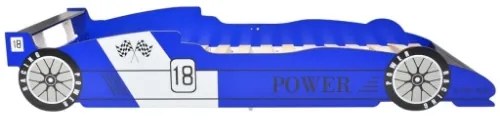 Letto Bambini Auto da Corsa 90x200 cm Blu