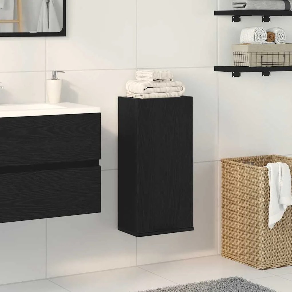 Armadio A Muro Rovere Nero 32x20x67 Cm İn Legno Multistrato /