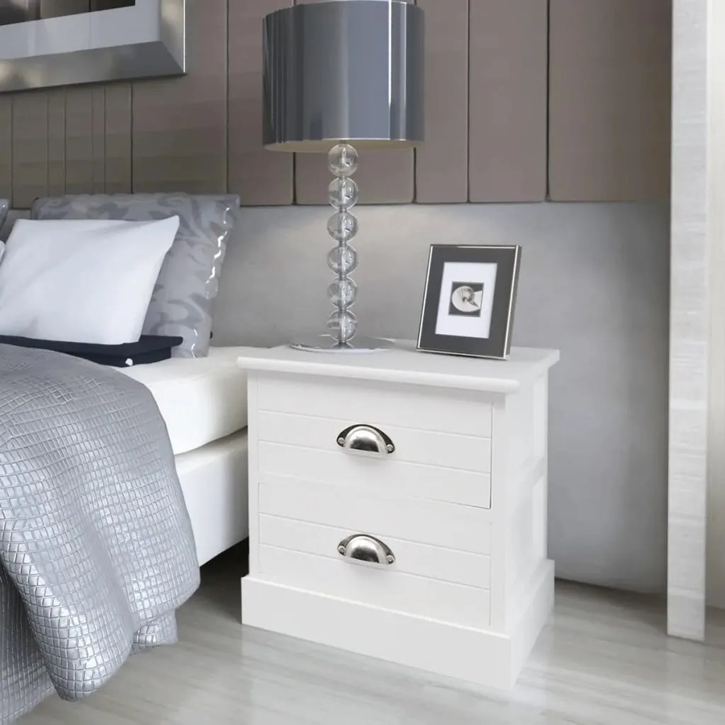 Comodini In Stile Francese 2 Pezzi Bianco /