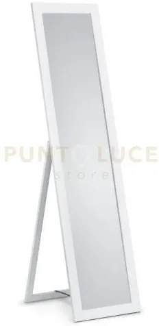 Tina specchio da terra con cornice liscia 40x160cm bianco