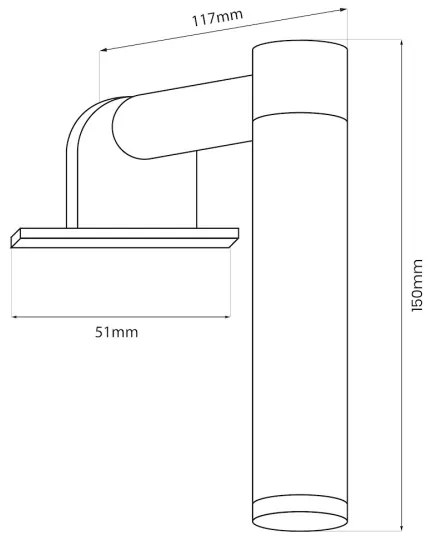 Lampada LED per specchio da bagno APA MINI, 4W/230V, IP44, nero