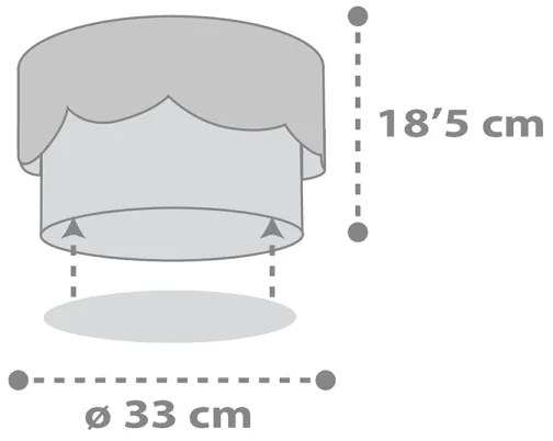 Dalber 61236E - Plafoniera per bambini MOON 2xE27/60W/230V grigio