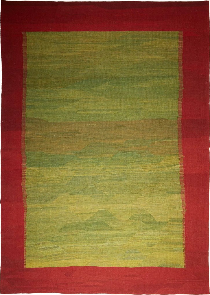 Kilim Tappeto 280 x 390 Verde (Iran) Tessuto A Mano
