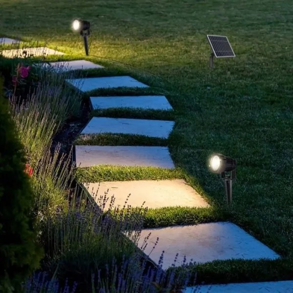 SET 2x Lampada solare LED da esterno 2xLED/1,2W/3,7V IP65 3000K 4000 mAh