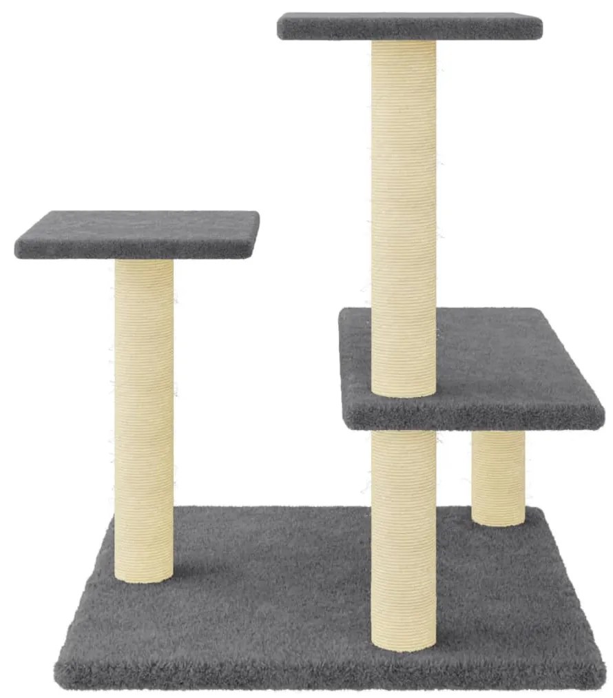 Albero per gatti con tiragraffi in sisal grigio scuro 61 cm
