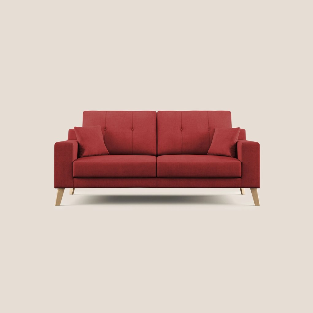 Danish divano moderno in tessuto morbido impermeabile T02 rosso