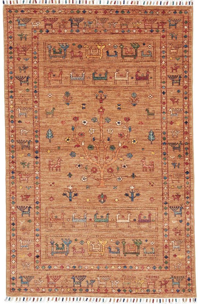 Samarkand Tappeto 100 x 150 Giallo (Pakistan) Annodato A Mano