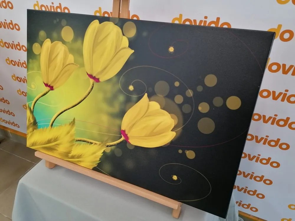 Quadro su tela – Fiori d'oro