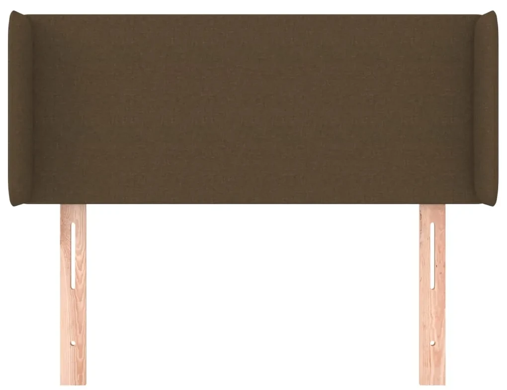 Testiera ad orecchio marrone scuro 83x16x78/88 cm in tessuto