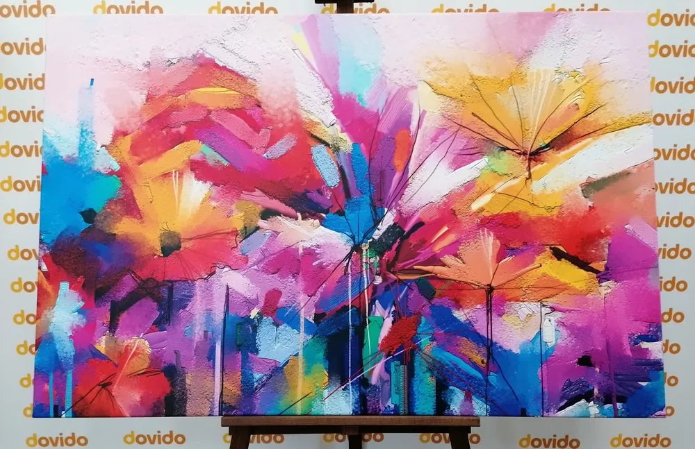 Quadro su tela – Fiori astratti colorati