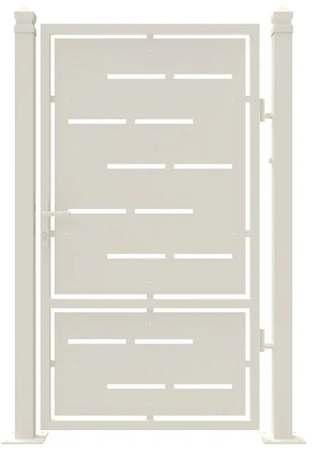 Cancello con serratura manuale Privacy in ferro, apertura a destra, L 104.5 x H 180 cm, di colore bianco