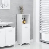 Armadio da Bagno Bianco 30x30x95 cm in Legno Multistrato