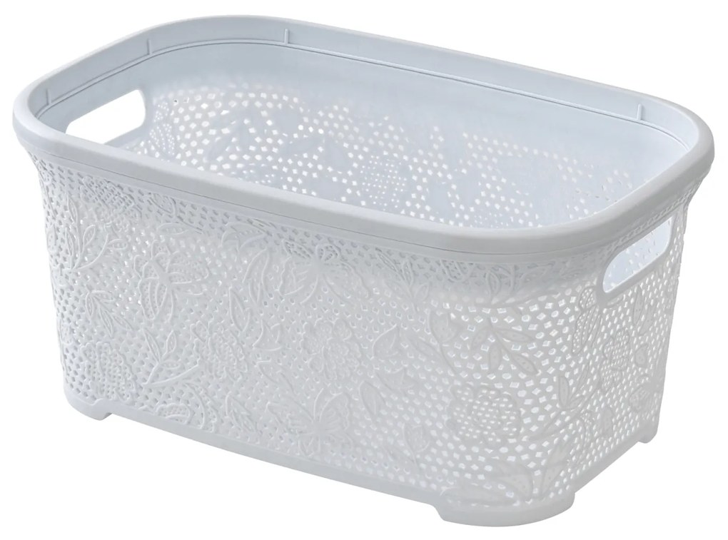 Cesta Portabiancheria 27 Lt Feridras "Flower" Bianco